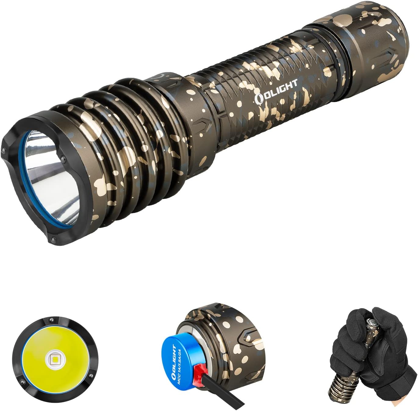2500 Lumens Tactical Flashlight with 560 Meters Beam Distance (Black) F10871
