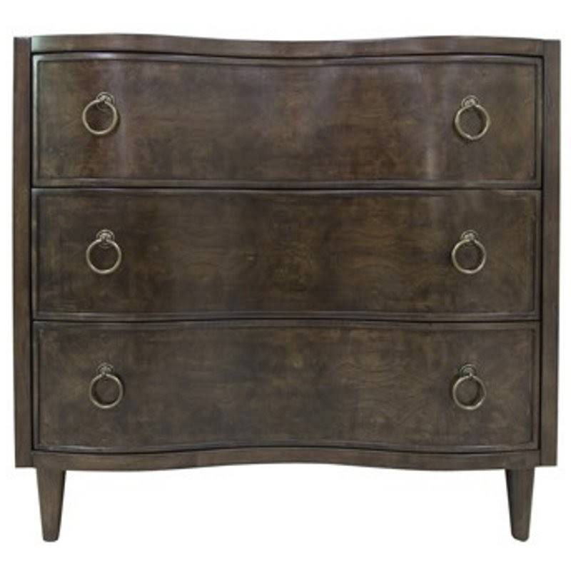 Olive Ash Burl 3 Curved Drawer Chest K374607