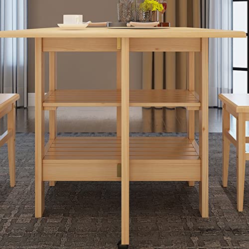 Foldable Drop Leaf Dining Table with Wheels Y16458