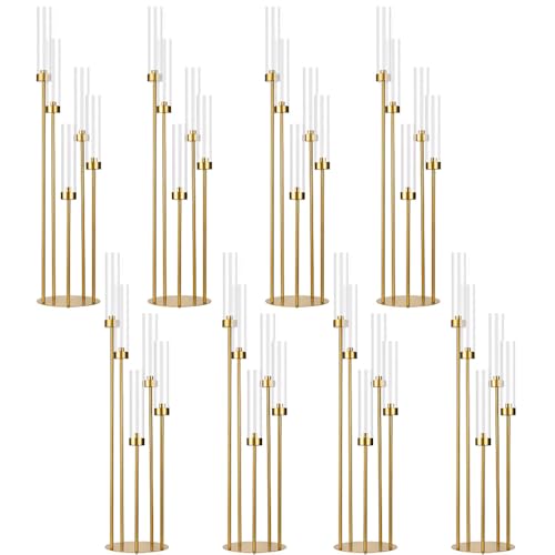 Matte Black 5 Arm Candelabra with Acrylic Shades A46590