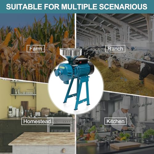 Electric Grain Mill Grinder, 3000W 110V Commercial Grain Grinder Machine with Funnel J9546