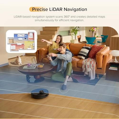 Robot Vacuum with Self-Empty Dock, 5500 Pa Suction, DuoRoller Brush, LiDAR Navigation V396830