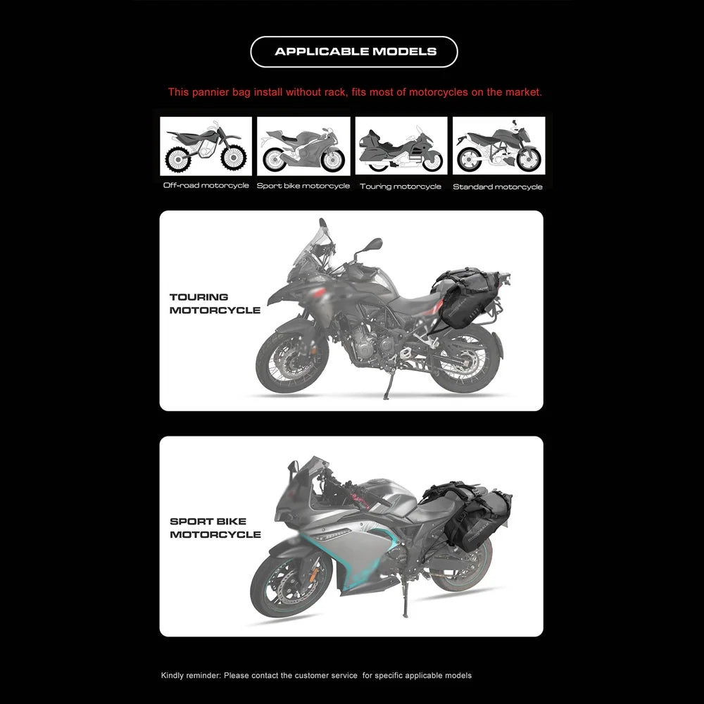 Motorcycle Rearseat Bag Large Capacity Storage Side Bag N58169