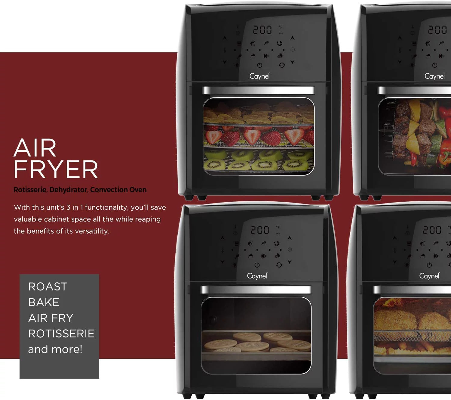 Black 12.7 Qt Digital Air Fryer Oven T3185
