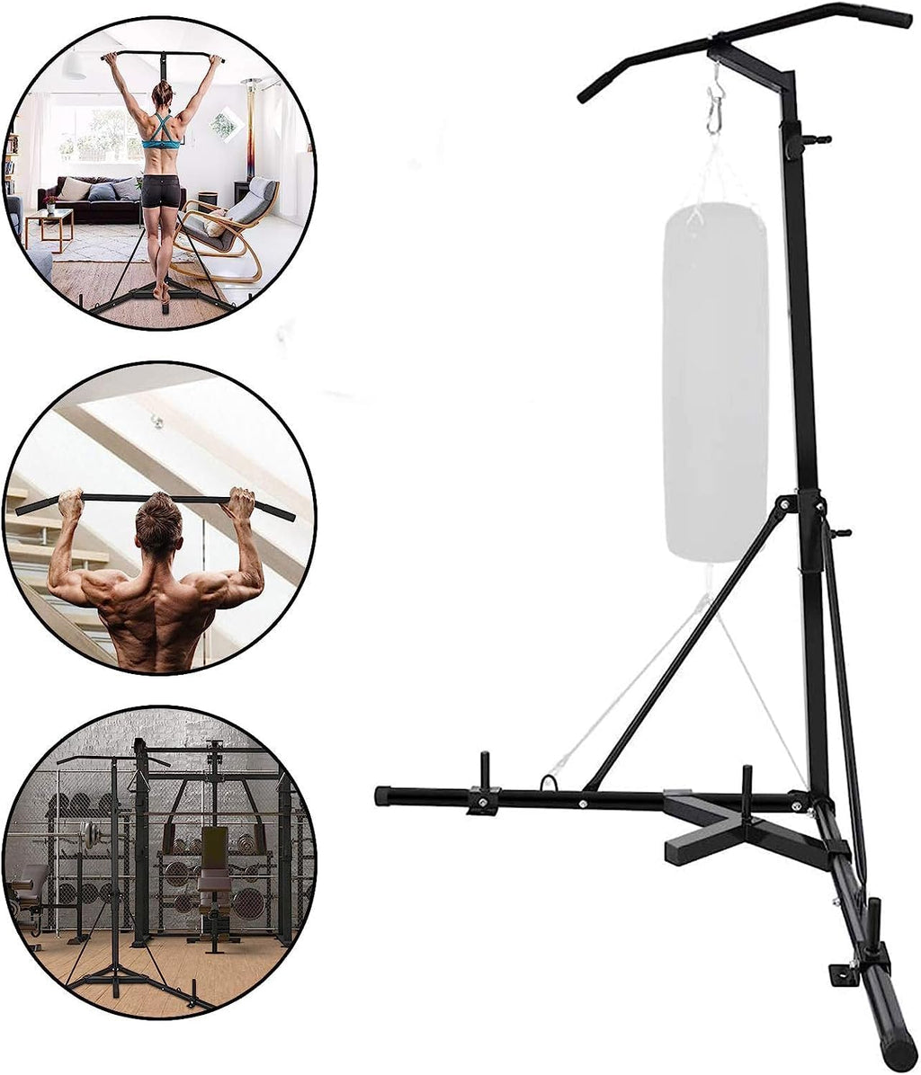 Heavy Bag Stand Folding Boxing Stand with Pull Up Bar Portable Sandbag Rack Free Standing Punching Bag Stand L315172