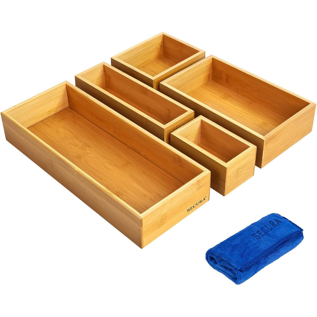 Bamboo 5 Pack Utensil Organizer Box U39762