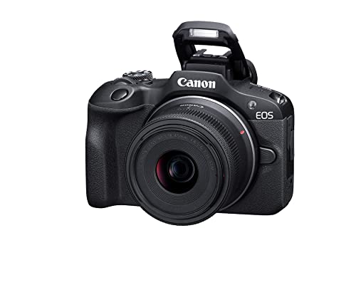 Black Mirrorless Camera with RF-S18-45mm Lens Kit, 24.1 Megapixel, 4K Video E258
