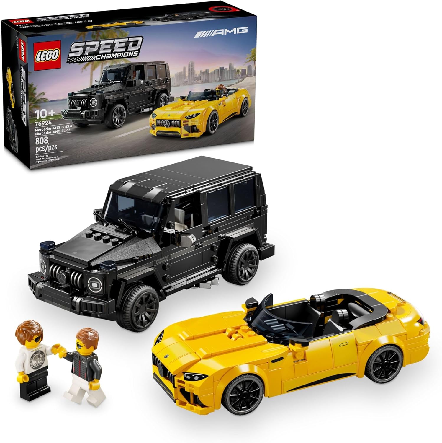 LEGO Speed Champions Mercedes-AMG G 63 & Mercedes-AMG SL 63 F1 Toy Car, 2 Building Sets with 2 Driver Minifigures Y5399