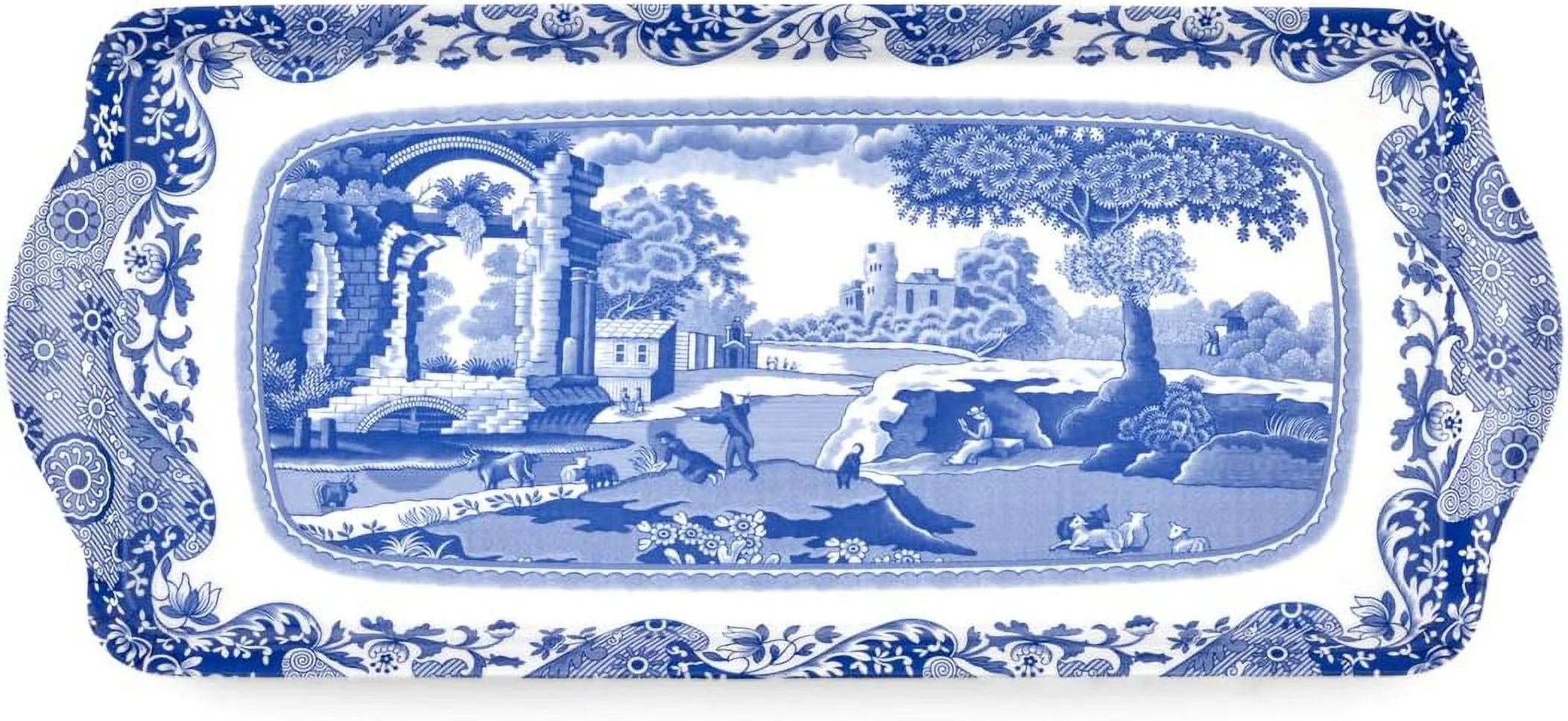 Blue Italian Sandwich Tray Melamine Serving Platter J6016