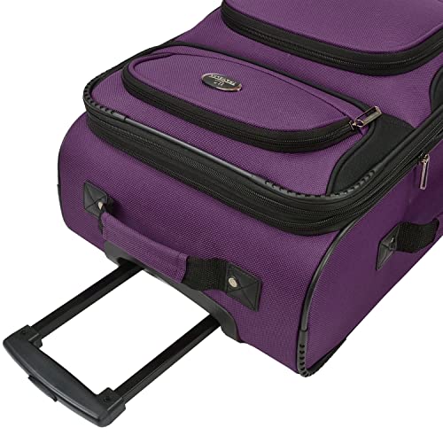 Purple Expandable Carry-on Luggage Set N794