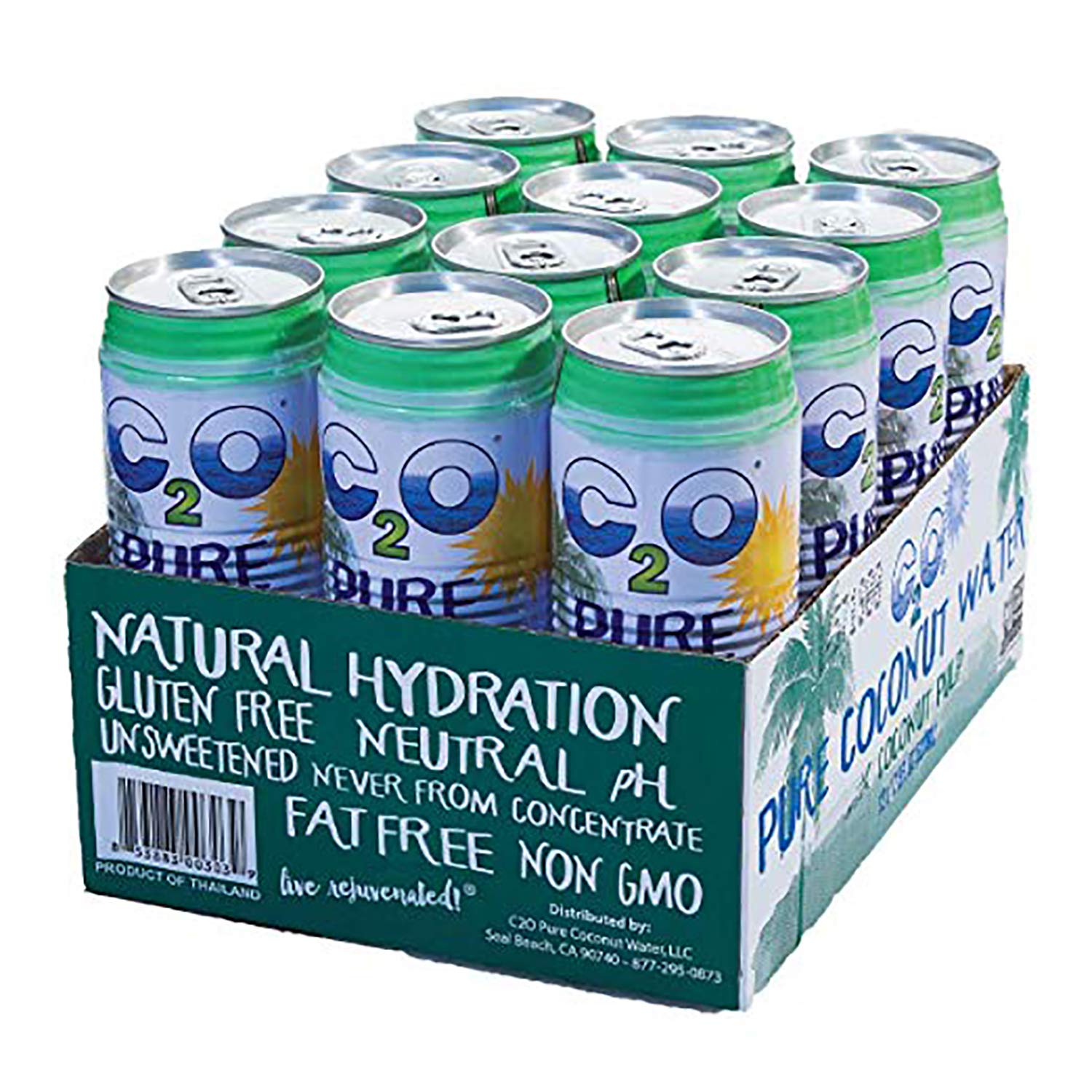 17.5 FL OZ Pack of 12 Pure Coconut Water with Pulp L69828