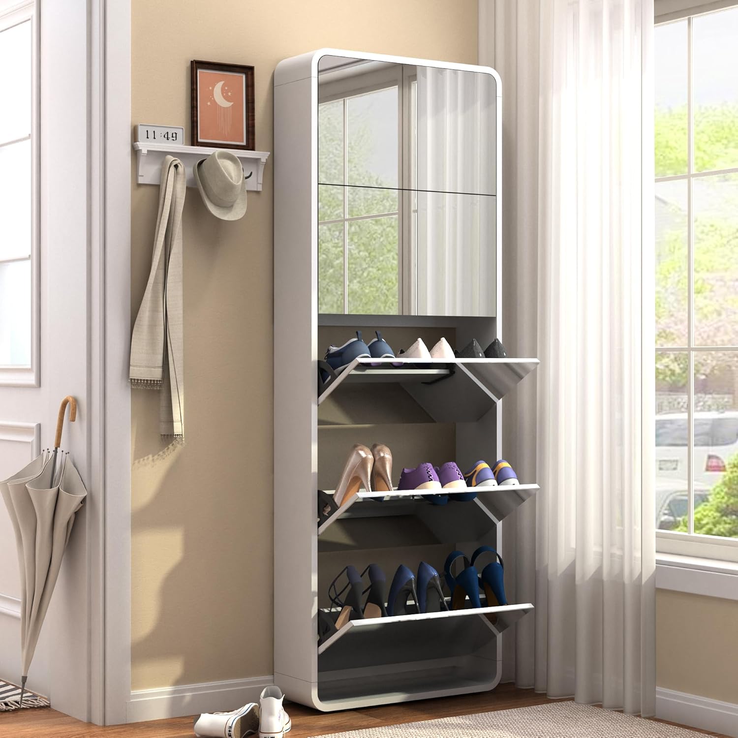 5 Tier Shoe Cabinet with Flip Drawers H5411