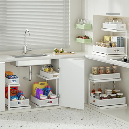 2-Tier Black Mesh Slide Out Drawer Shelf R558
