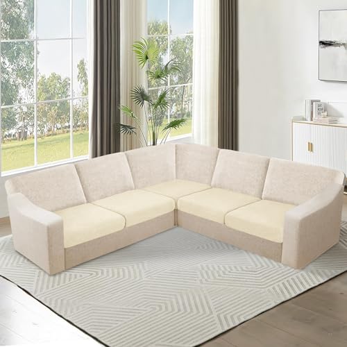 11 Pieces Stretch Jacquard L Shaped Sofa Slipcover Dark Gray F220230