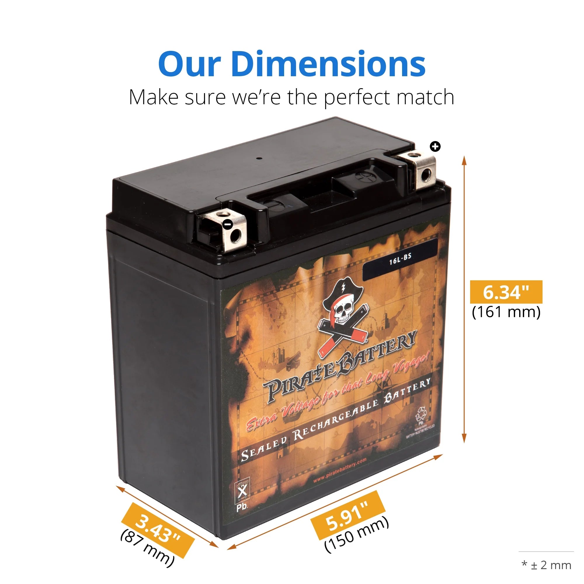 YTX16L-BS 12 Volt 14 Ah 230 CCA ATV Battery E204