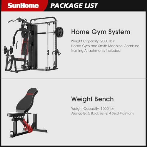 Multifunction Home Gym System with 138LB Weight Stack I854233