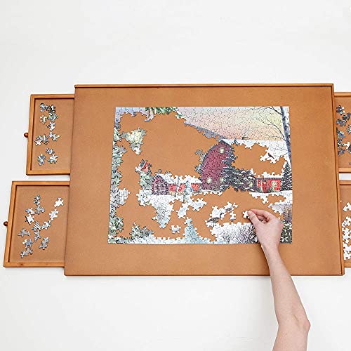 1000 Piece Wooden Puzzle Board with Drawers Z91293