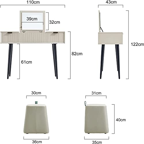 Vanity Desk with Drawers & Flip Top Mirror S824012
