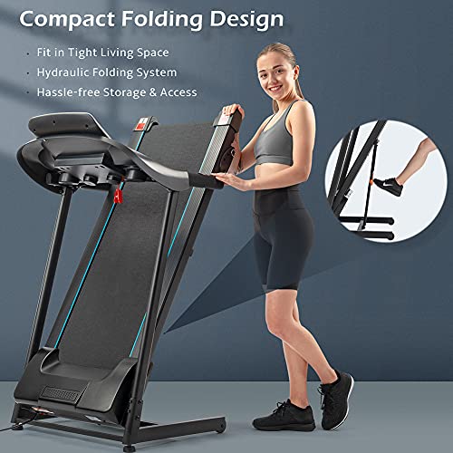 Silver Foldable Electric Treadmill with Bluetooth K7989