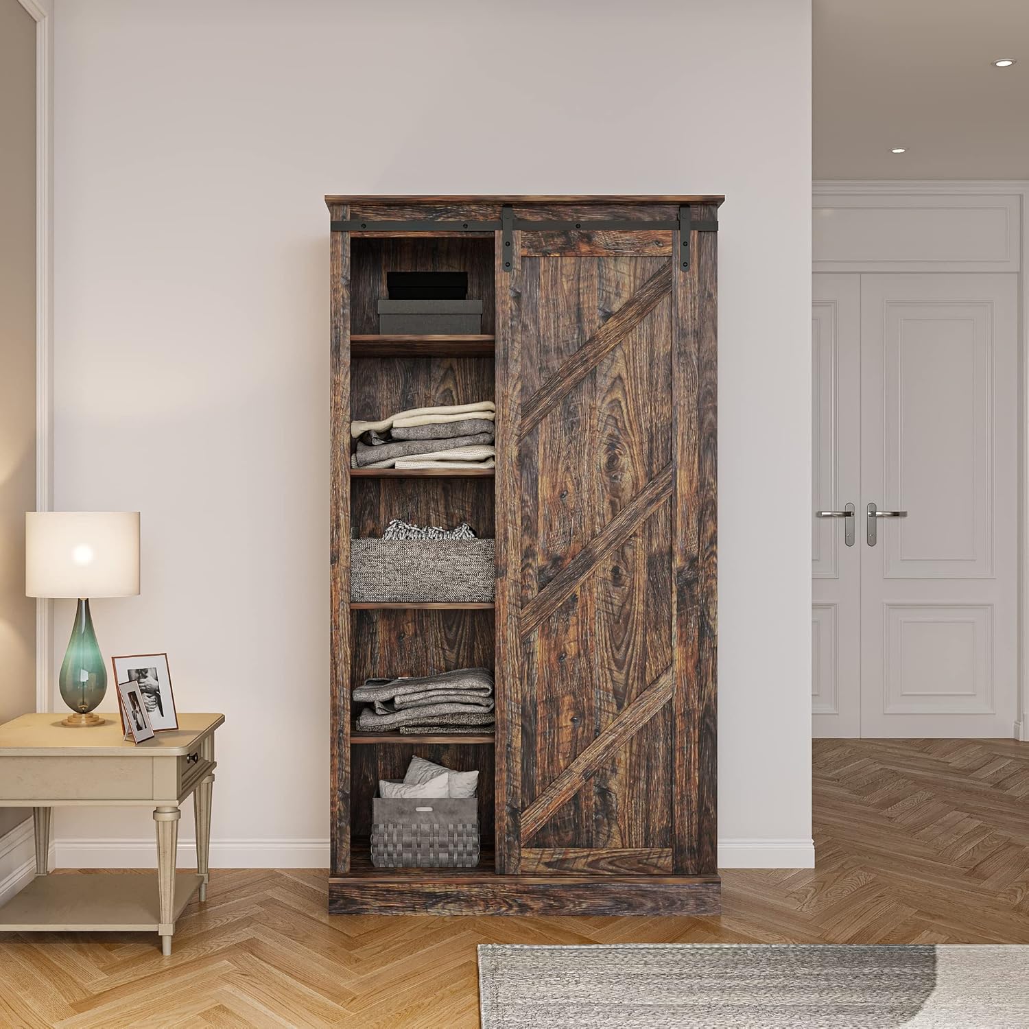 Tall Storage Cabinet with Sliding Door M7852