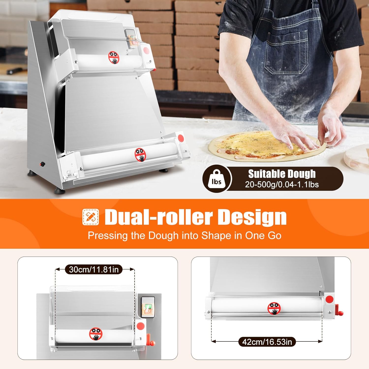 15 Inch Electric Dough Roller Sheeter M476