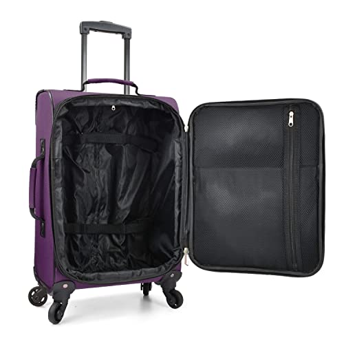 Purple Expandable Carry-on Luggage Set N794