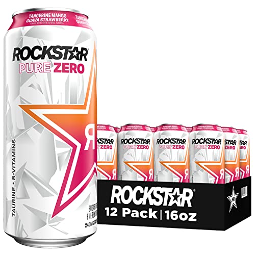 Pure Zero Energy Drink, 4 Flavor Variety Pack, 0 Sugar, 16oz Cans (12 Pack) W706