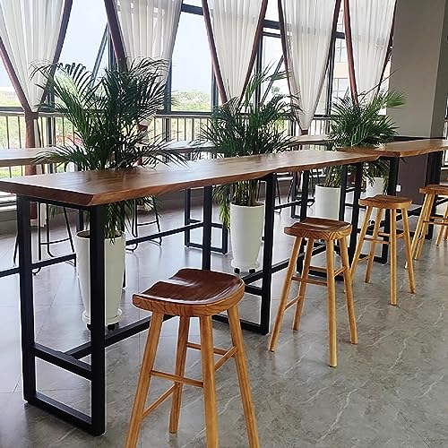Natural Solid Wood Bar Table with Footrest U485387