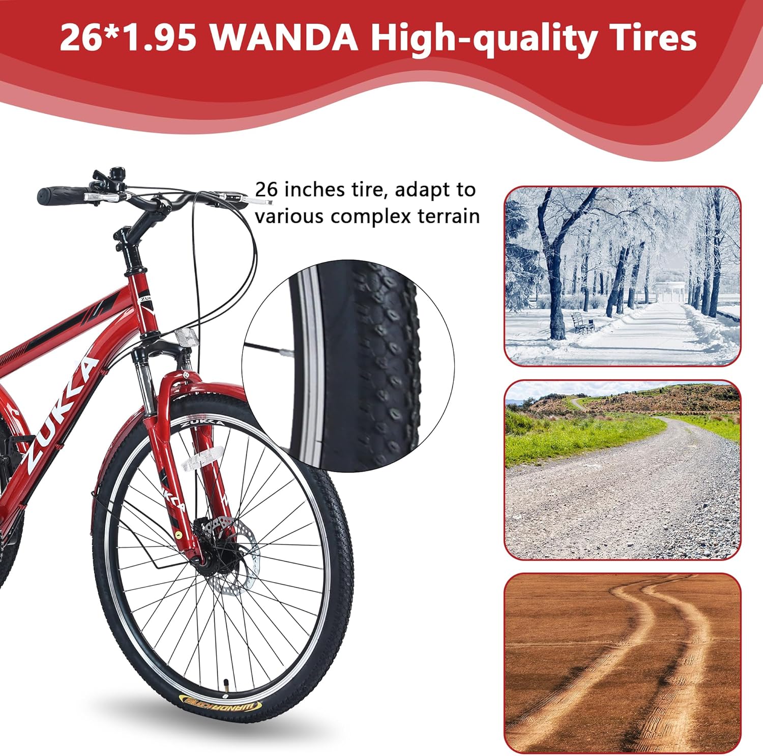 7-Speed 26-Inch 3 Wheels Adult Tricycle with Rear Basket O524230