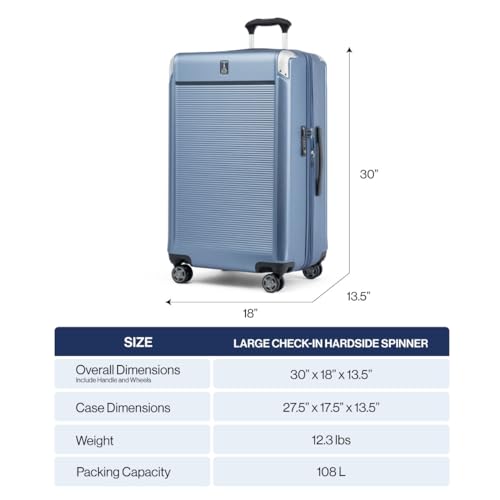 True Navy Blue 28-Inch Hardside Polycarbonate Expandable Checked Suitcase X5561