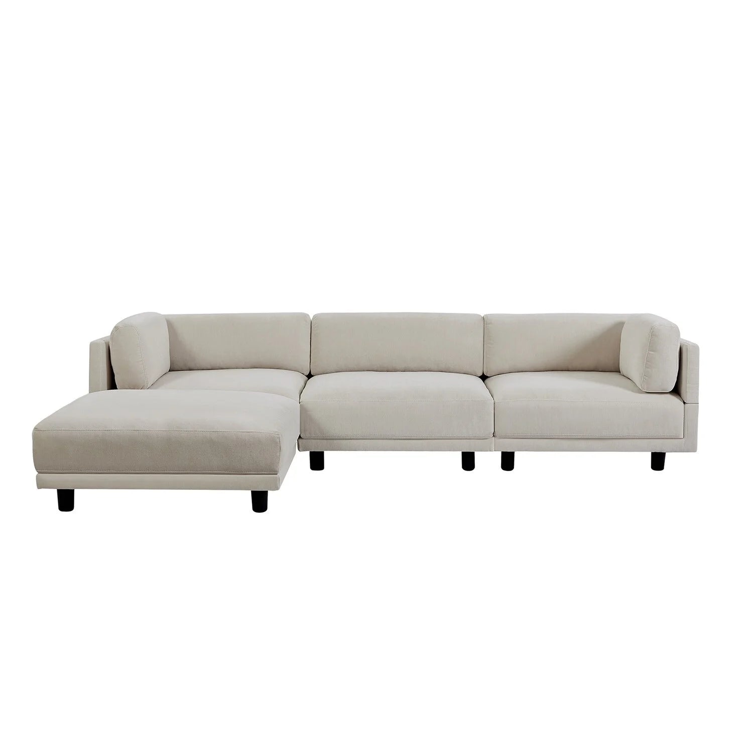 Beige Upholstery Convertible Sectional Sofa with Reversible Chaise Y680