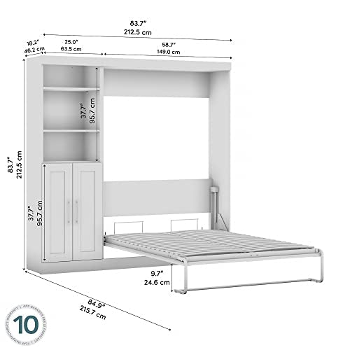 Bark Grey Full Murphy Bed with Drawers W353