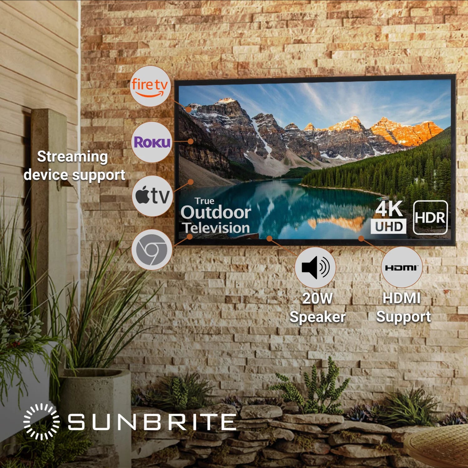 43-inch Full Shade Outdoor 4K Ultra HD HDR LED Weatherproof Television M3509