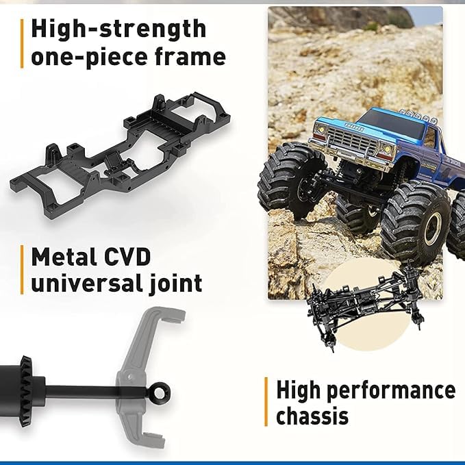 Blue 1/24 RC Crawler Monster Truck 4x4 N566