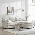 Dark Grey L Shape Sectional Sofa with Ottoman I7546