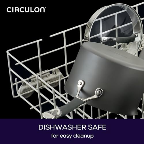 7.5 Quart Gray Hard Anodized Nonstick Stockpot with Lid X190382