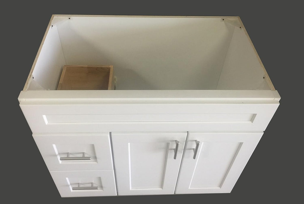 White Shaker Single-sink Bathroom Vanity Base Cabinet 36 Wide x 21 Deep W6020