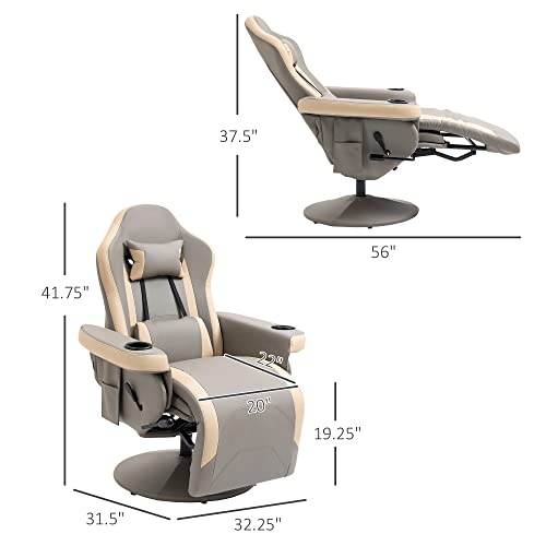 Manual Recliner Armchair PU Leather with Adjustable Leg Rest K543