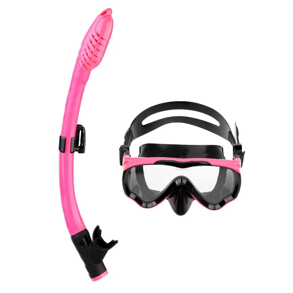 Black and Pink Kids Scuba Diving Snorkel Set U878681