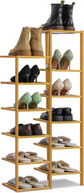 Bamboo 12-Tier Vertical Double Row Shoe Rack (Natural) M920760
