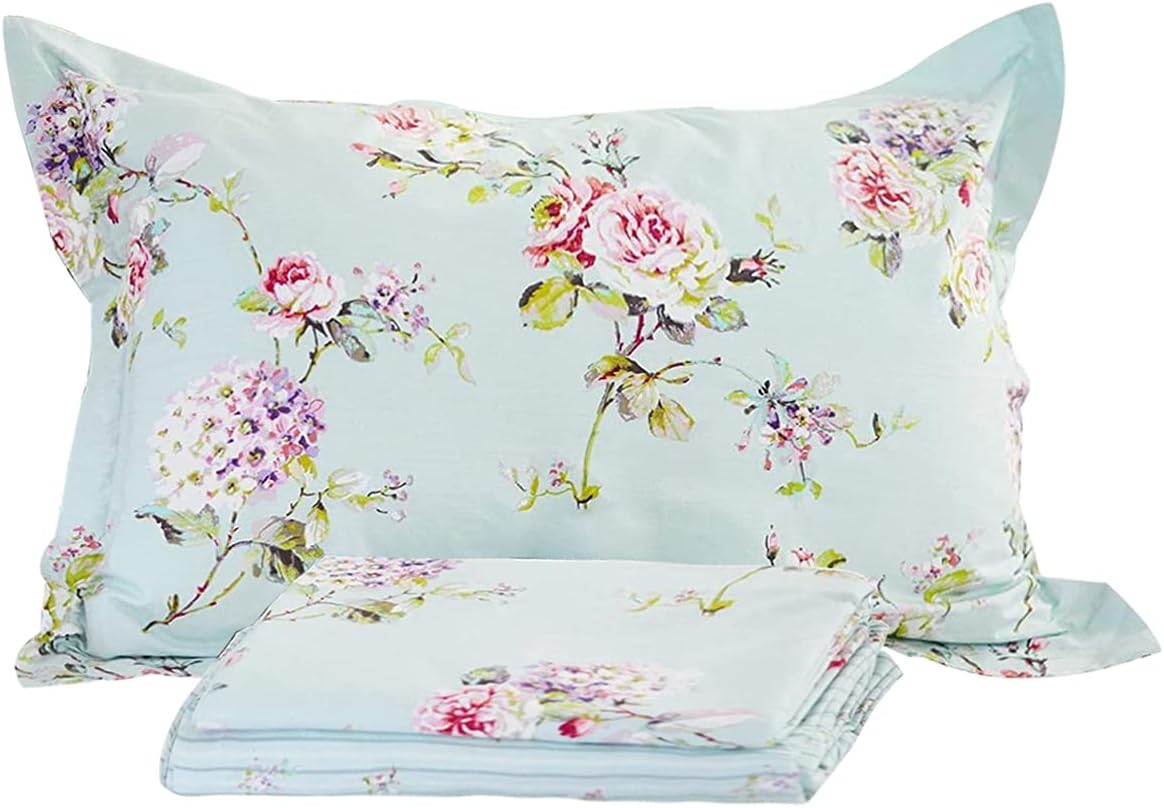 King Size 4-Piece 100% Cotton Floral Sheet Set H934
