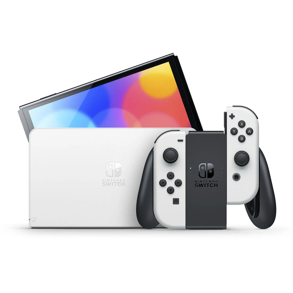 Nintendo Switch OLED Console White with New Super Mario Bros. U Deluxe, Screen Cleaning Cloth Bundle V291