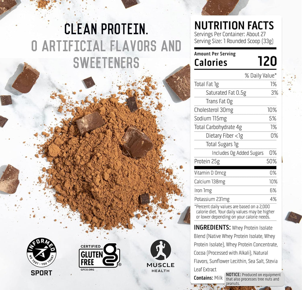 Chocolate Whey and Plant Protein Powder 2 lb 18 Servings F2050