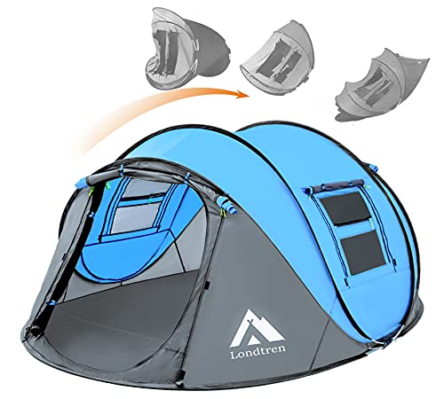 4 Person Pop Up Tent Waterproof Automatic Setup 2 Doors Instant Family Tent L382