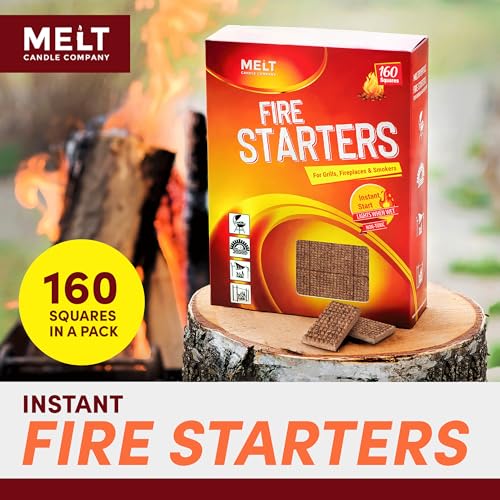 160 pcs Water Resistant Odorless Fire Starter Squares K482