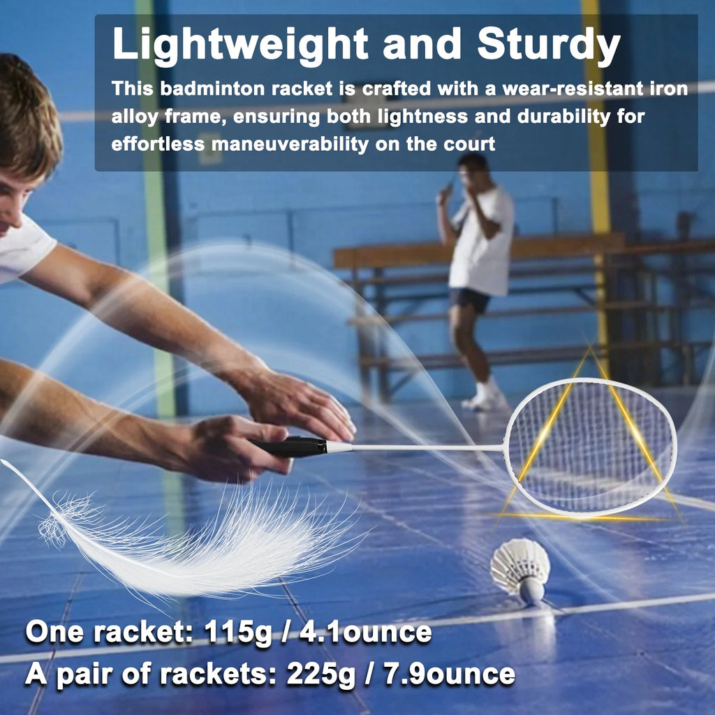 Sports Badminton Racquets Set Lightweight 2 Player Racket Sets G70867
