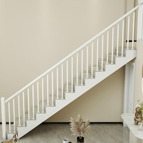 Round Spindles for Staircase, 2 4 6 Pieces Iron Stairs Balusters with Slant 270° Swivel Top Bracket & Screws G6645