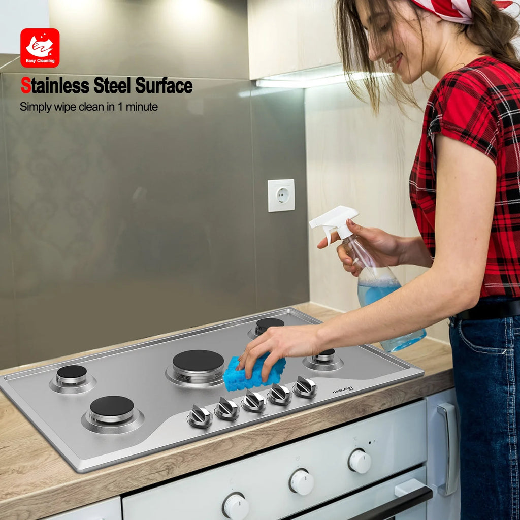 Stainless Steel 5 Burner Gas Cooktop Z594156