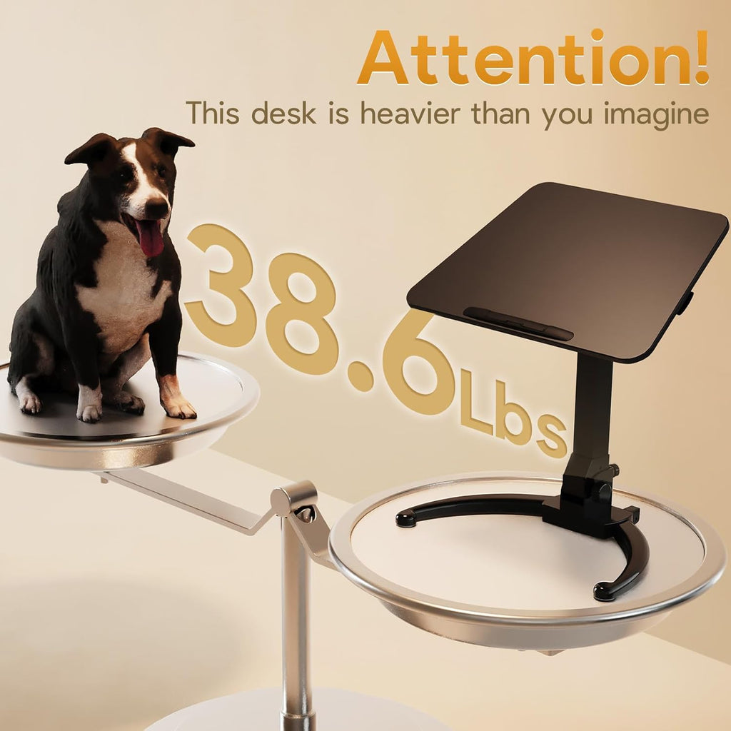 Foldable Mobile Standing Desk with Ergonomic Rotating Elbow Cushion Pad G533743