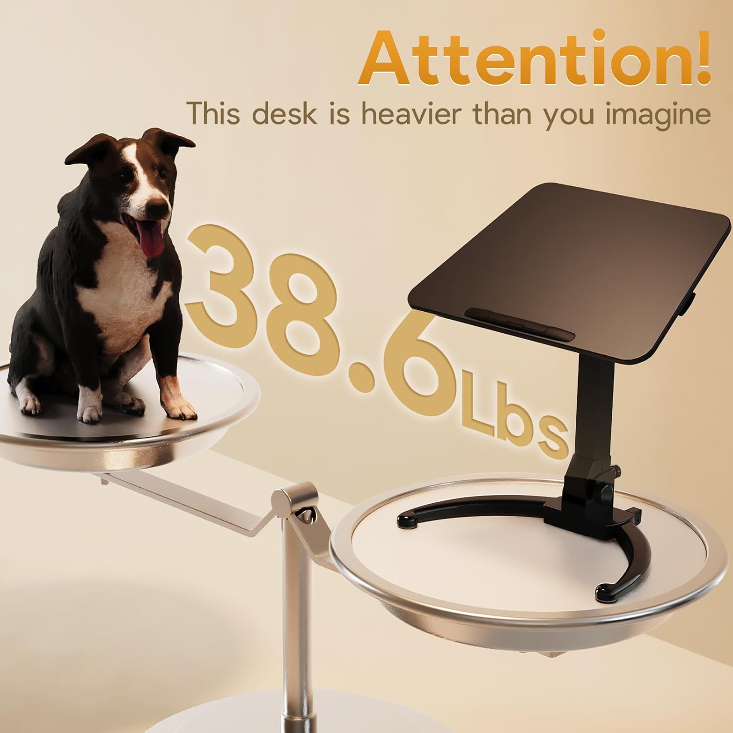 Foldable Mobile Standing Desk with Ergonomic Rotating Elbow Cushion Pad G533743